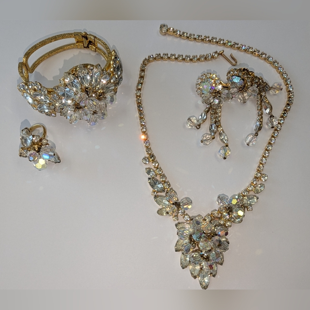 EVC 4 PIECE JULIANA GOLD TONE CLEAR & AB RHINESTONES